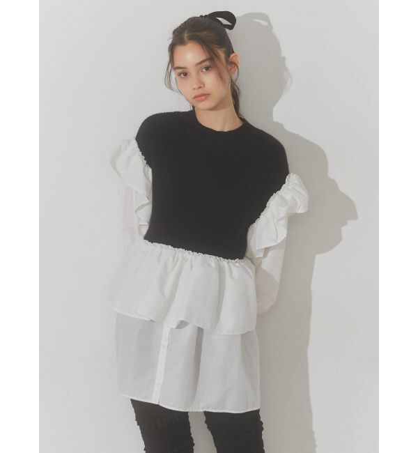 merry jenny「ニットベストドッキングミニワンピース」|ワンピース|