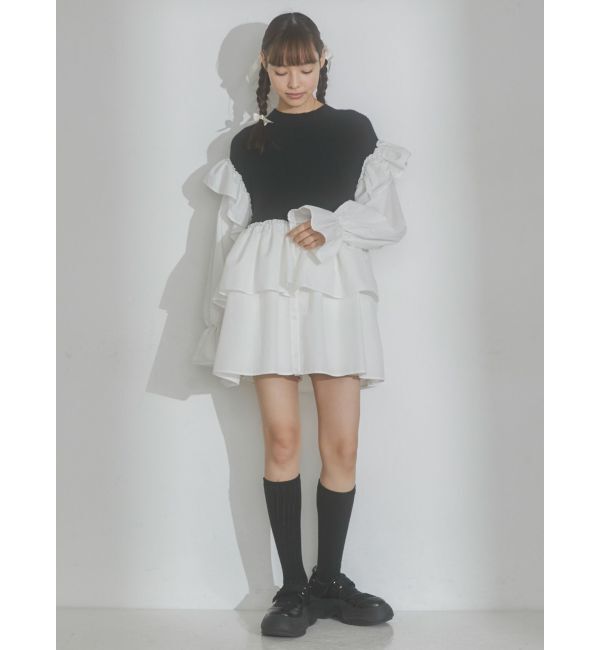 merry jenny「ニットベストドッキングミニワンピース」|ワンピース|