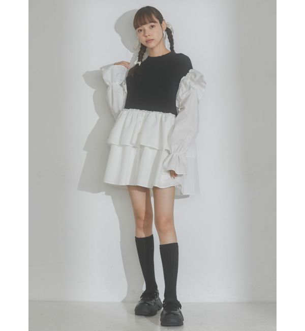 merry jenny「ニットベストドッキングミニワンピース」|ワンピース|