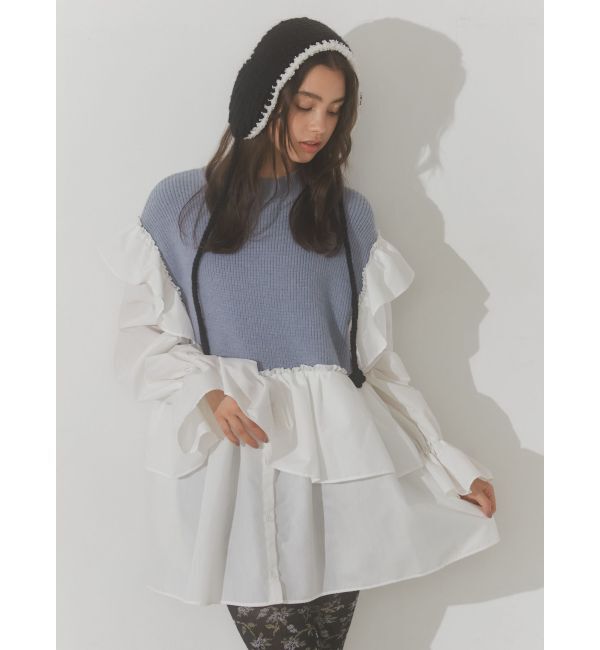 merry jenny「ニットベストドッキングミニワンピース」|ワンピース|