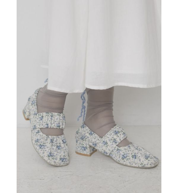 merry jenny「ギャザーバンドシューズ」|パンプス|オフホワイト