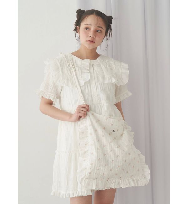 merry jenny「くるくるフリルカラーミニワンピース」|ワンピース|