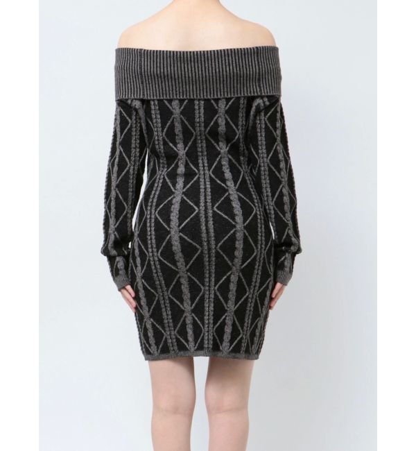 GYDA「オフショルケーブルタイトニットワンピース」|ワンピース|