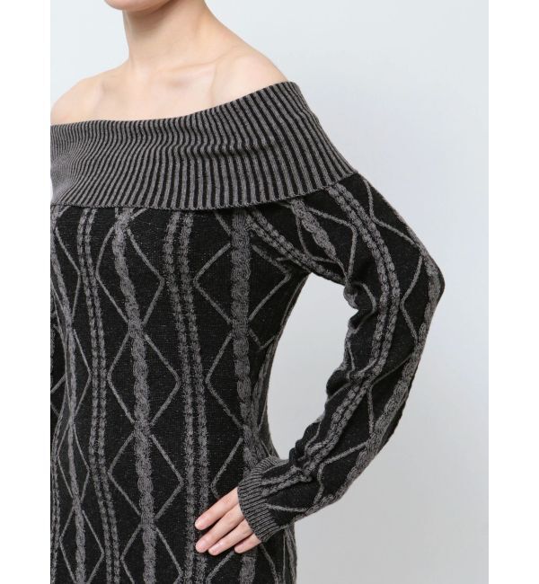 GYDA「オフショルケーブルタイトニットワンピース」|ワンピース|
