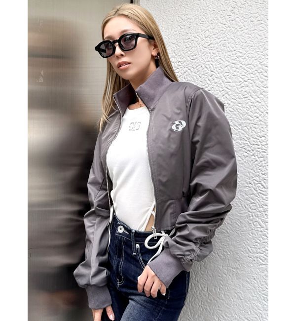 GYDA「GDハイネックショートブルゾン」|ブルゾン・スタジャン|チャコールグレー