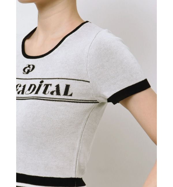 GYDA「GD POSH FADITALハーフスリーブニットトップス」|ニット・セーター|