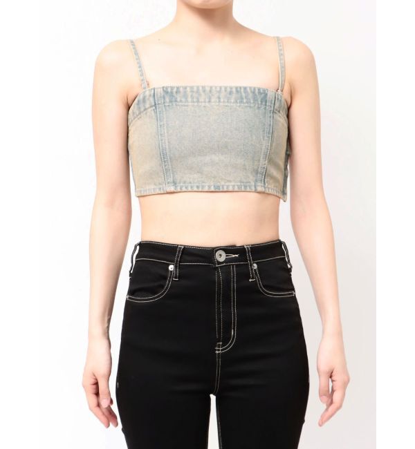 GYDA「BACKレースUP Corsetデニムビスチェ」|キャミソール|