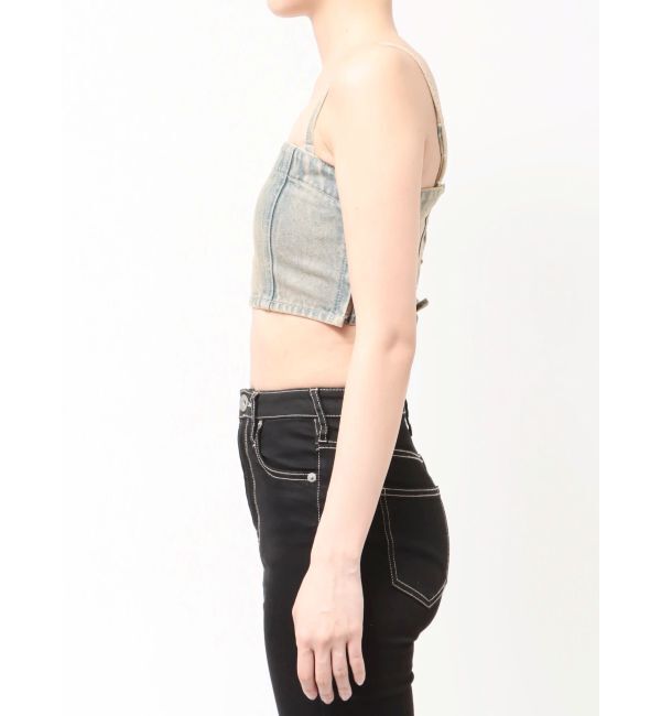 GYDA「BACKレースUP Corsetデニムビスチェ」|キャミソール|
