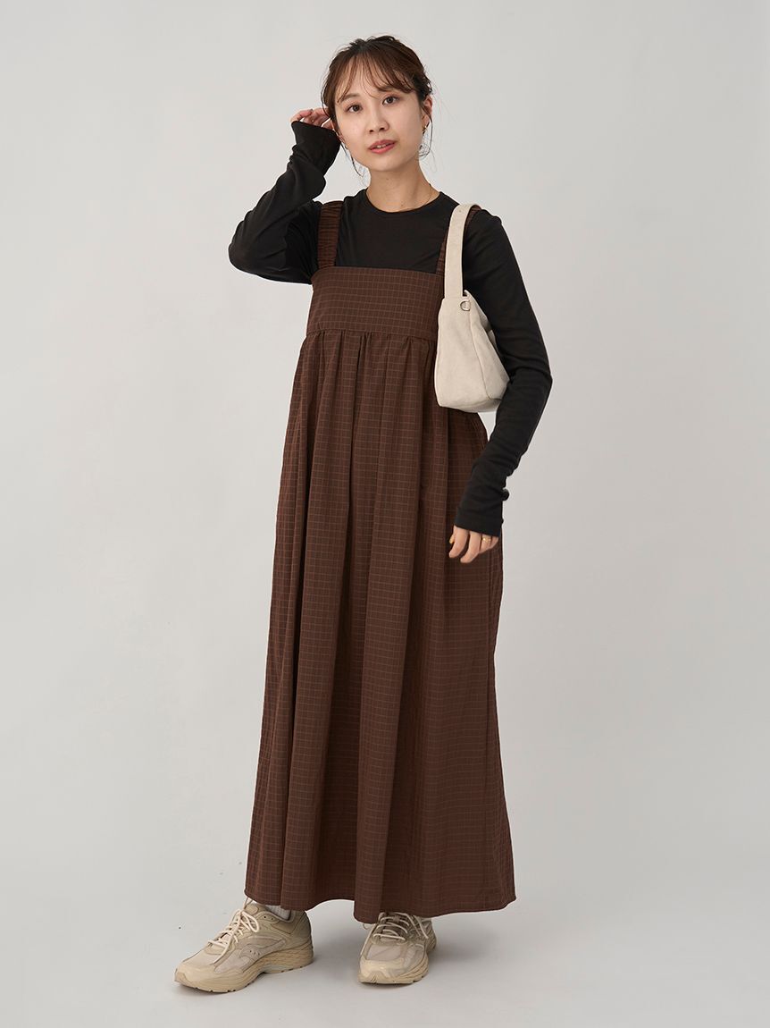 emmi atelier「【限定カラー】ボックスチェックワンピースセット」|ワンピース|