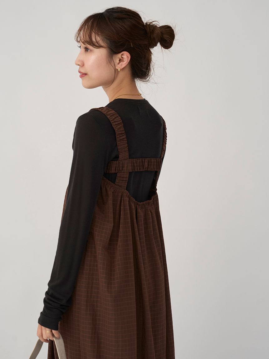 emmi atelier「【限定カラー】ボックスチェックワンピースセット」|ワンピース|