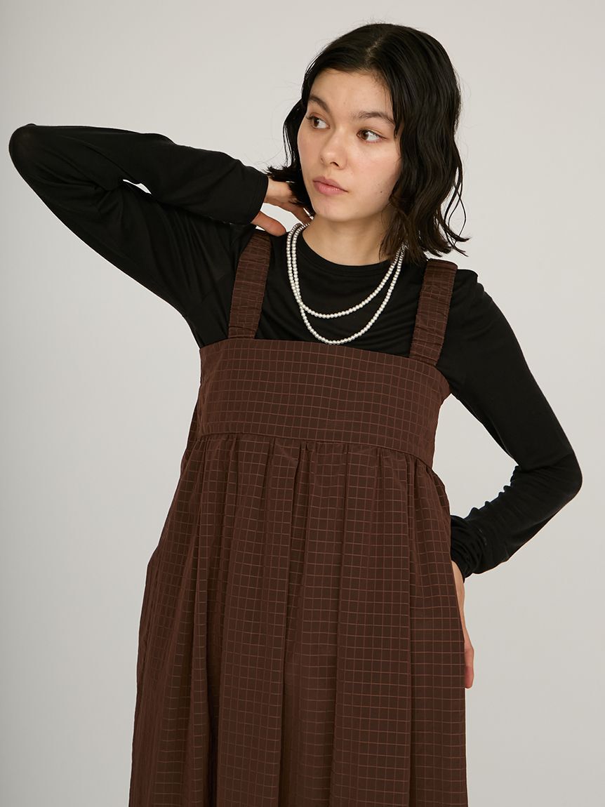 emmi atelier「【限定カラー】ボックスチェックワンピースセット」|ワンピース|