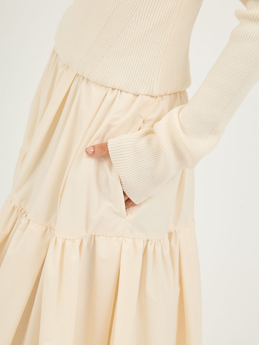 emmi atelier「オフショルニットドッキングワンピース」|ワンピース|