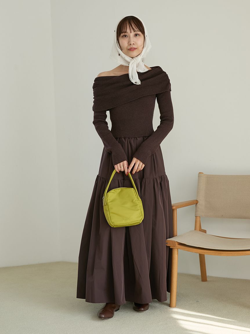 emmi atelier「オフショルニットドッキングワンピース」|ワンピース|