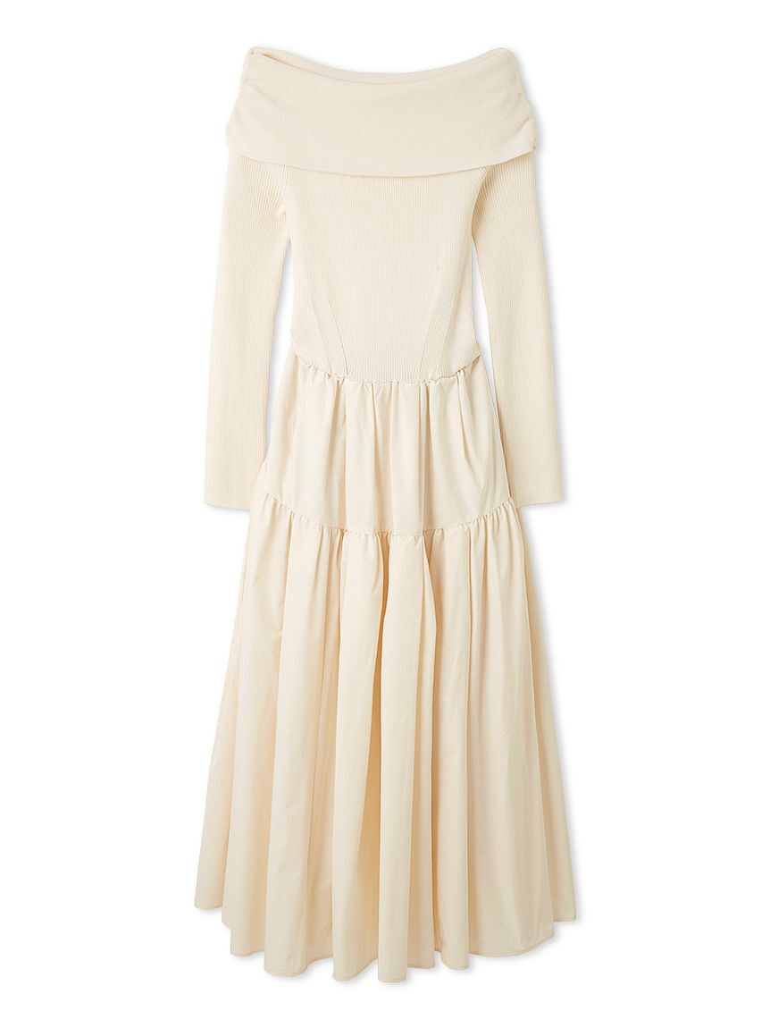 emmi atelier「オフショルニットドッキングワンピース」|ワンピース|