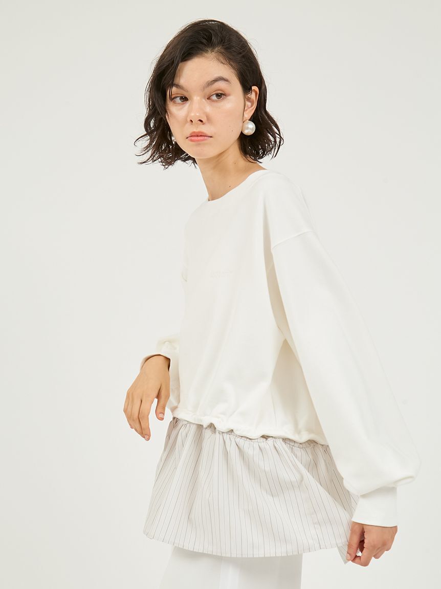 emmi atelier「【NEW YEAR'S SPECIAL ITEM】布帛ドッキング裏毛セットアップ」|ワンピース|