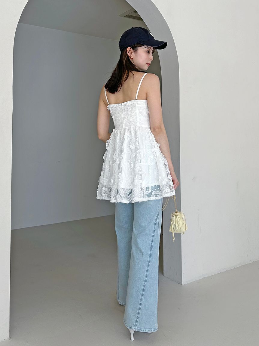 SNIDEL「チュールペプラムブラウス」|シャツ・ブラウス|