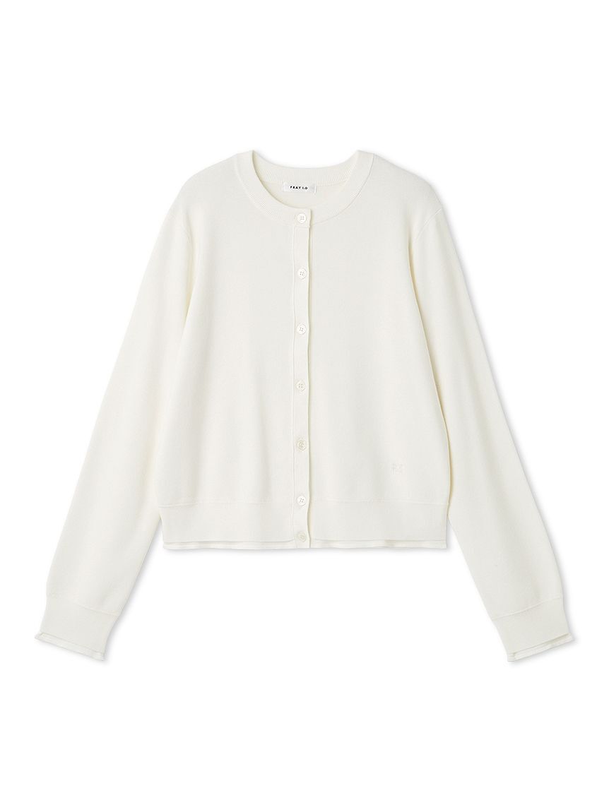 FRAY I.D「コンパクトクルーネックニットカーディガン／ウォッシャブル」|カーディガン|WHT