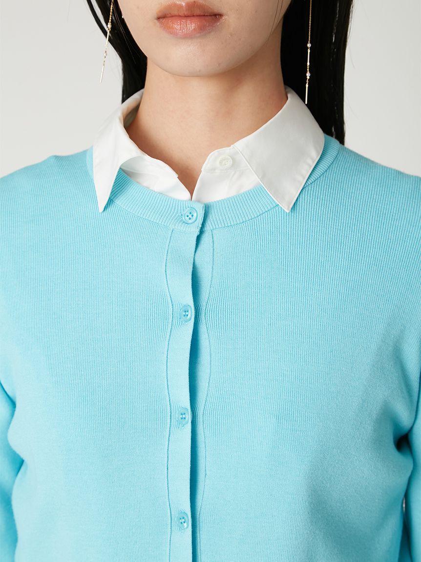 FRAY I.D「コンパクトクルーネックニットカーディガン／ウォッシャブル」|カーディガン|