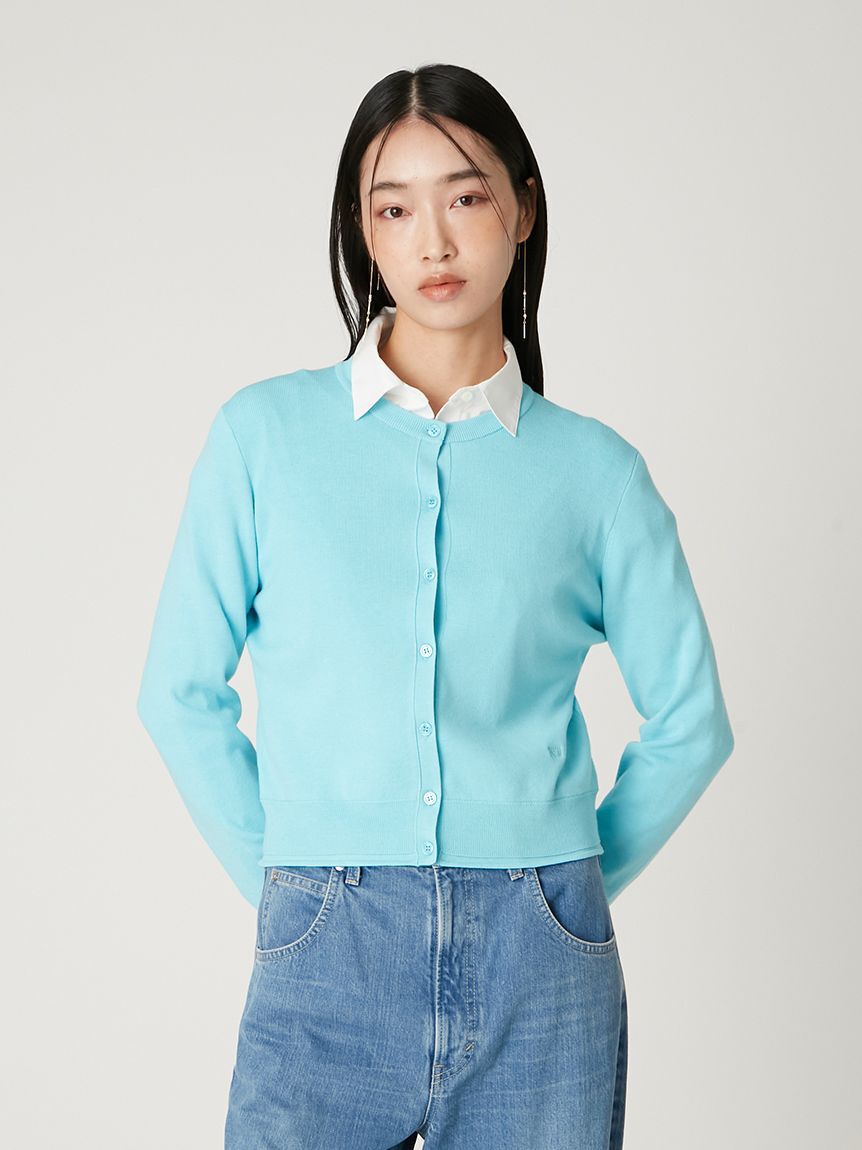 FRAY I.D「コンパクトクルーネックニットカーディガン／ウォッシャブル」|カーディガン|