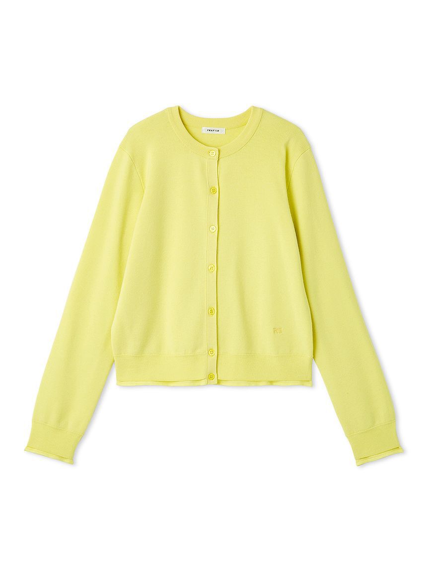 FRAY I.D「コンパクトクルーネックニットカーディガン／ウォッシャブル」|カーディガン|YEL