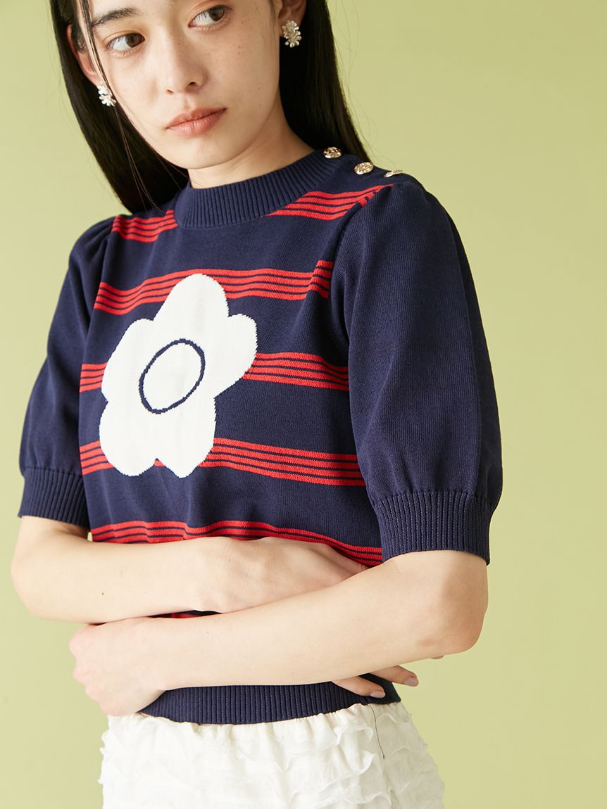 LILY BROWN「【WEB限定カラー】【LILY BROWN&times;MARY QUANT】ジャガードニットトップス」|ニット・セーター|