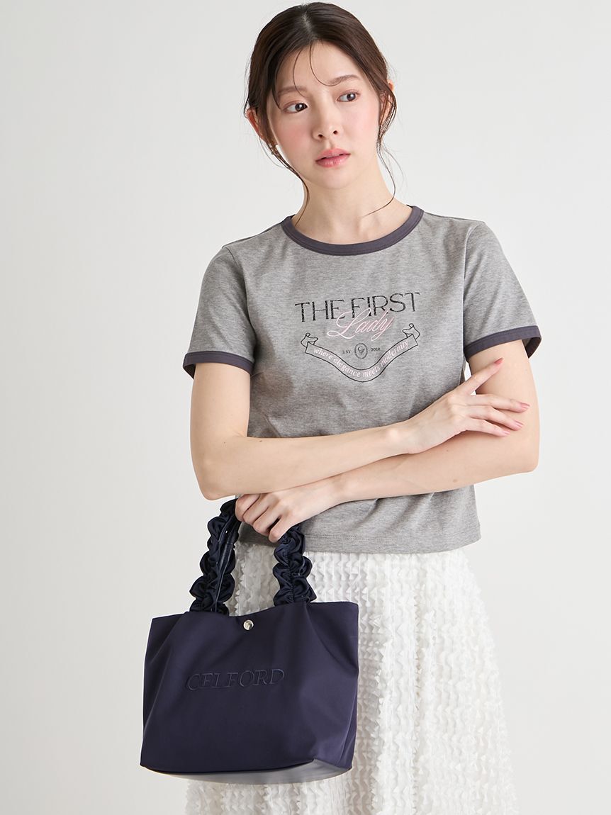 CELFORD「【WEB限定カラー】【プリュム】フリルラメ刺繍トートバッグ（small）」|トートバッグ|