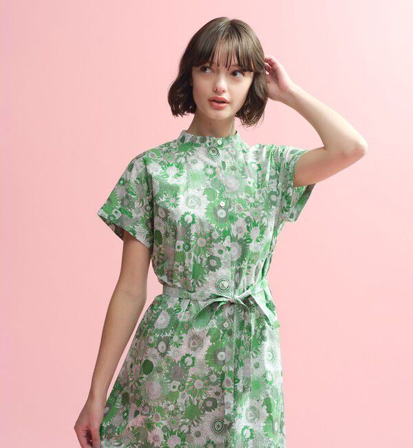 MACKINTOSH PHILOSOPHY「リバティバンドカラーワンピース」|ワンピース|グリーン