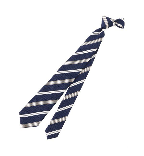 MACKINTOSH PHILOSOPHY「バスケット&times;マルチストライプ レギュラータイ」|ネクタイ・蝶ネクタイ|ネイビー