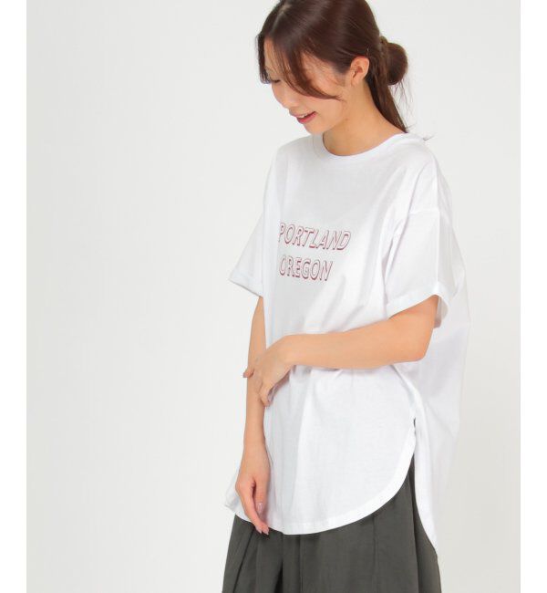 ikka「ロゴプリントチュニック」|その他|ホワイト