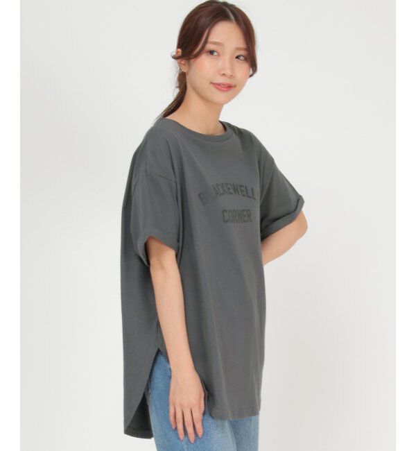 ikka「ロゴプリントチュニック」|その他|ブラック