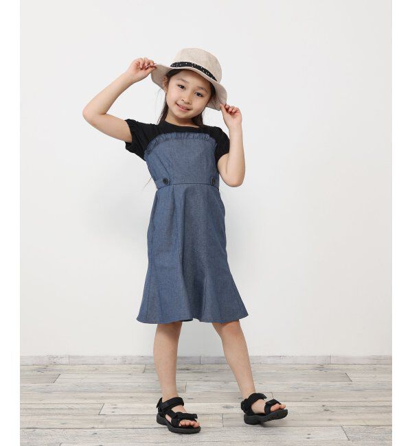 ikka kids「サイドタブドッキングワンピース（120~160cm）」|スカート|