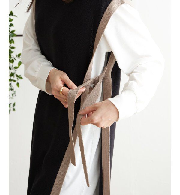 ikka「【2点セット】ニットベストアンサンブルワンピース」|ワンピース|