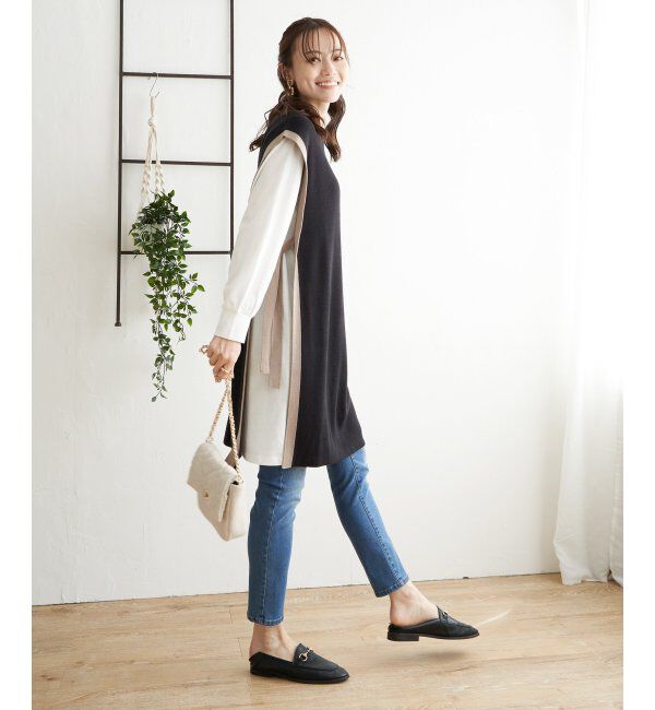 ikka「【2点セット】ニットベストアンサンブルワンピース」|ワンピース|