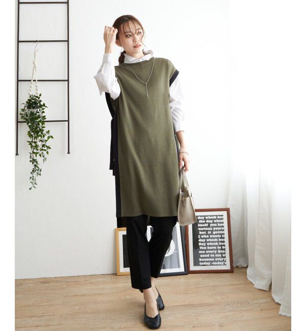 ikka「【2点セット】ニットベストアンサンブルワンピース」|ワンピース|