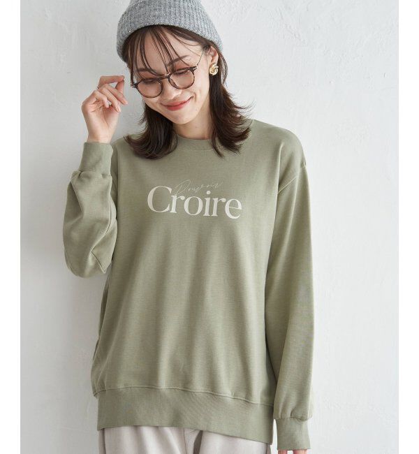 ikka「裏毛ロゴフォトスウェット」|パーカー|ミントグリーン