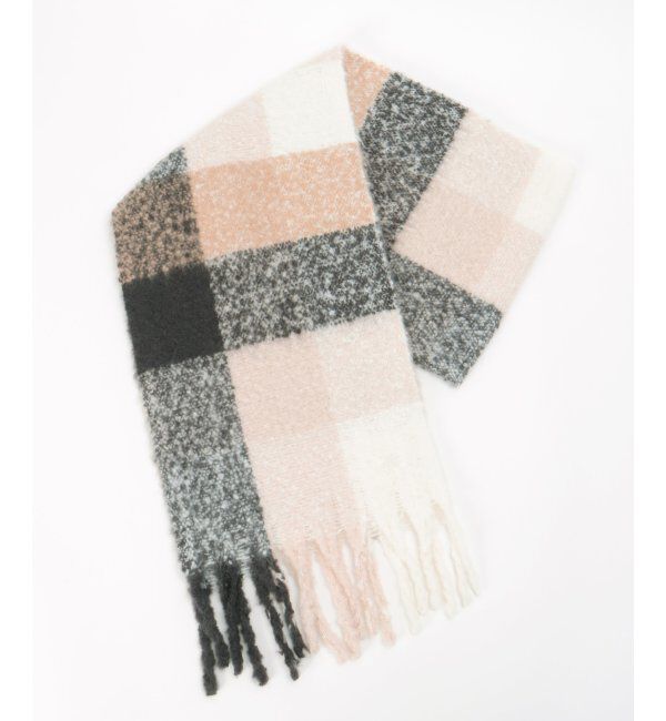 Lbc with Life「カラーブロックストール」|マフラー|ブラック