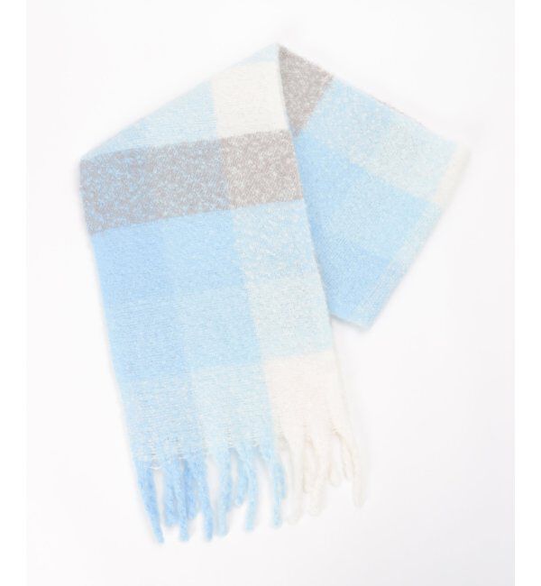 Lbc with Life「カラーブロックストール」|マフラー|ブルー