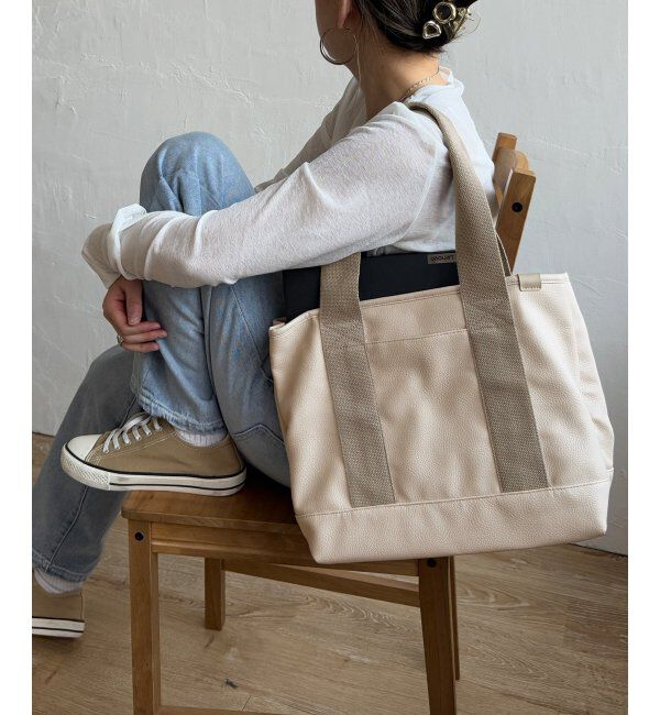 Lbc with Life「シキリビッグトートバッグ」|その他|ベージュ