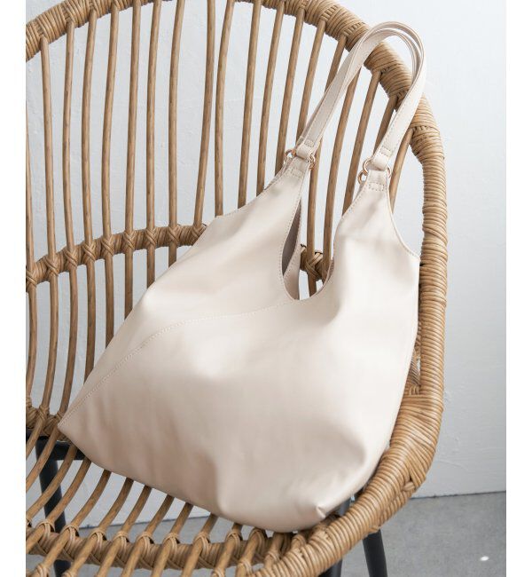 VENCE share style「合皮VカットA4トートバッグ」|その他|オフホワイト