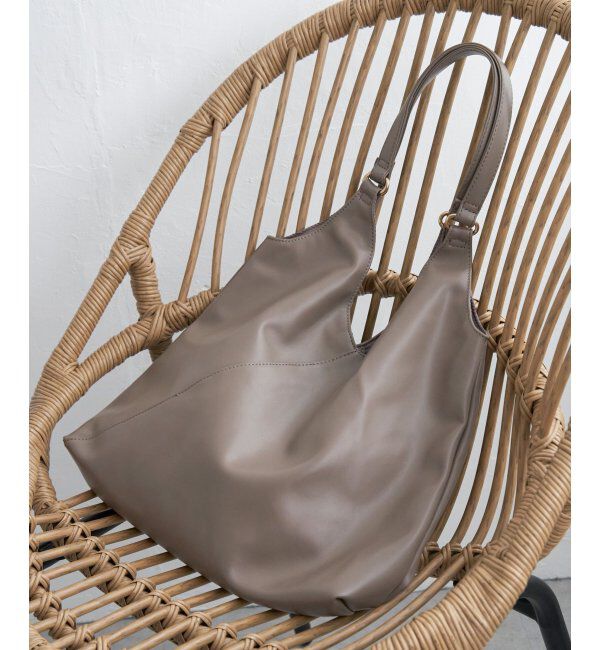 VENCE share style「合皮VカットA4トートバッグ」|その他|チャコール