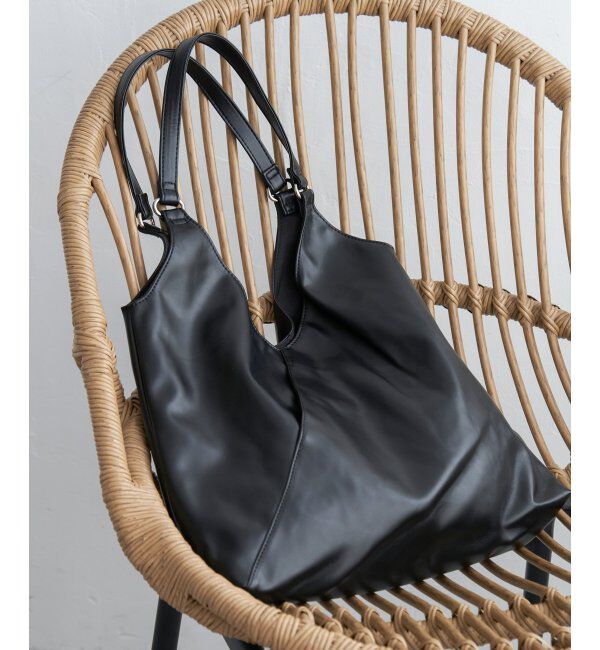 VENCE share style「合皮VカットA4トートバッグ」|その他|ブラック