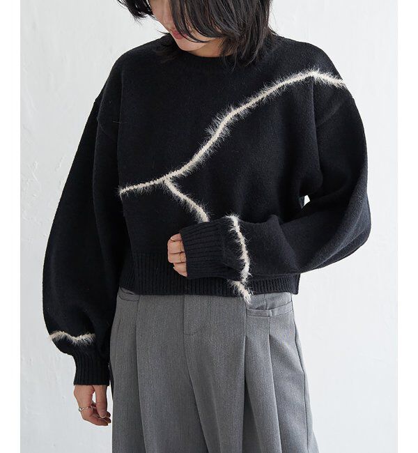 VENCE share style「アルパカタッチラインフェザープルオーバー」|ニット・セーター|