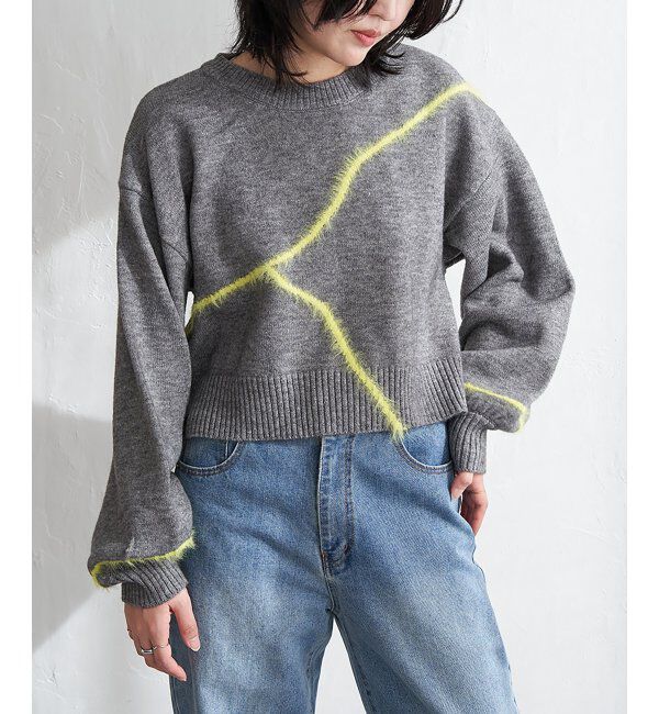 VENCE share style「アルパカタッチラインフェザープルオーバー」|ニット・セーター|