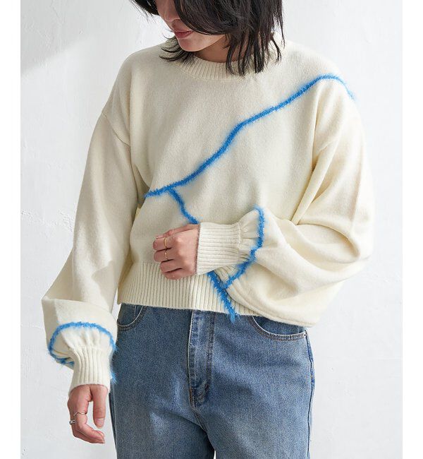 VENCE share style「アルパカタッチラインフェザープルオーバー」|ニット・セーター|