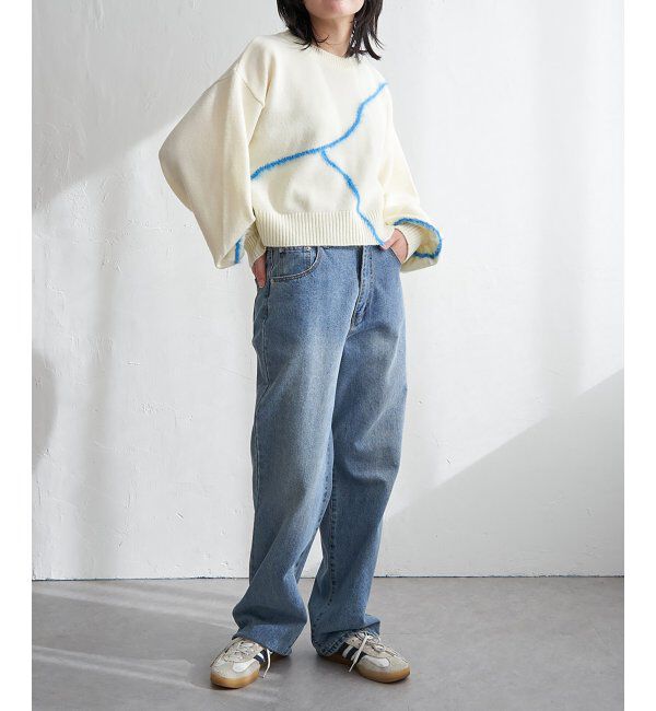 VENCE share style「アルパカタッチラインフェザープルオーバー」|ニット・セーター|