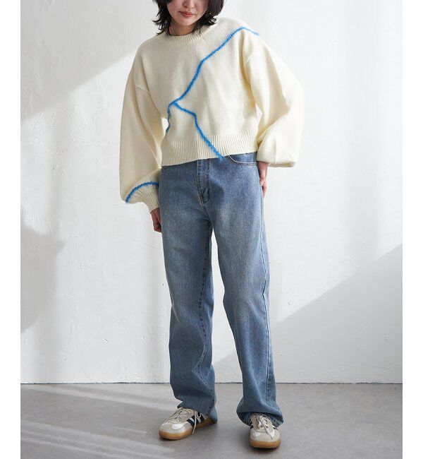 VENCE share style「アルパカタッチラインフェザープルオーバー」|ニット・セーター|