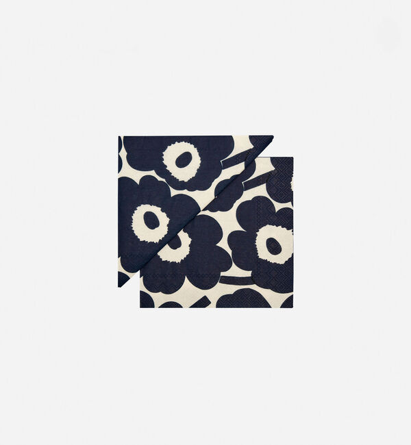 Marimekko「Unikko ランチナプキン33X33」|その他|ﾀﾞｰｸﾌﾞﾙｰ&times;ｵﾌﾎﾜｲﾄ