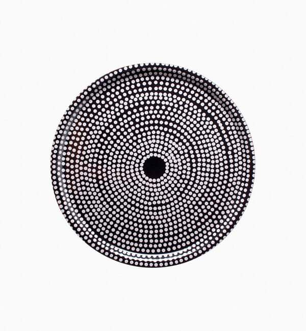 Marimekko「Round Fokus トレイ 46cm」|その他|ブラック&times;ホワイト