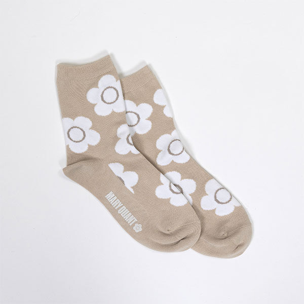 MARY QUANT「ビッグデイジーパターン ソックス」|ソックス|ベージュ