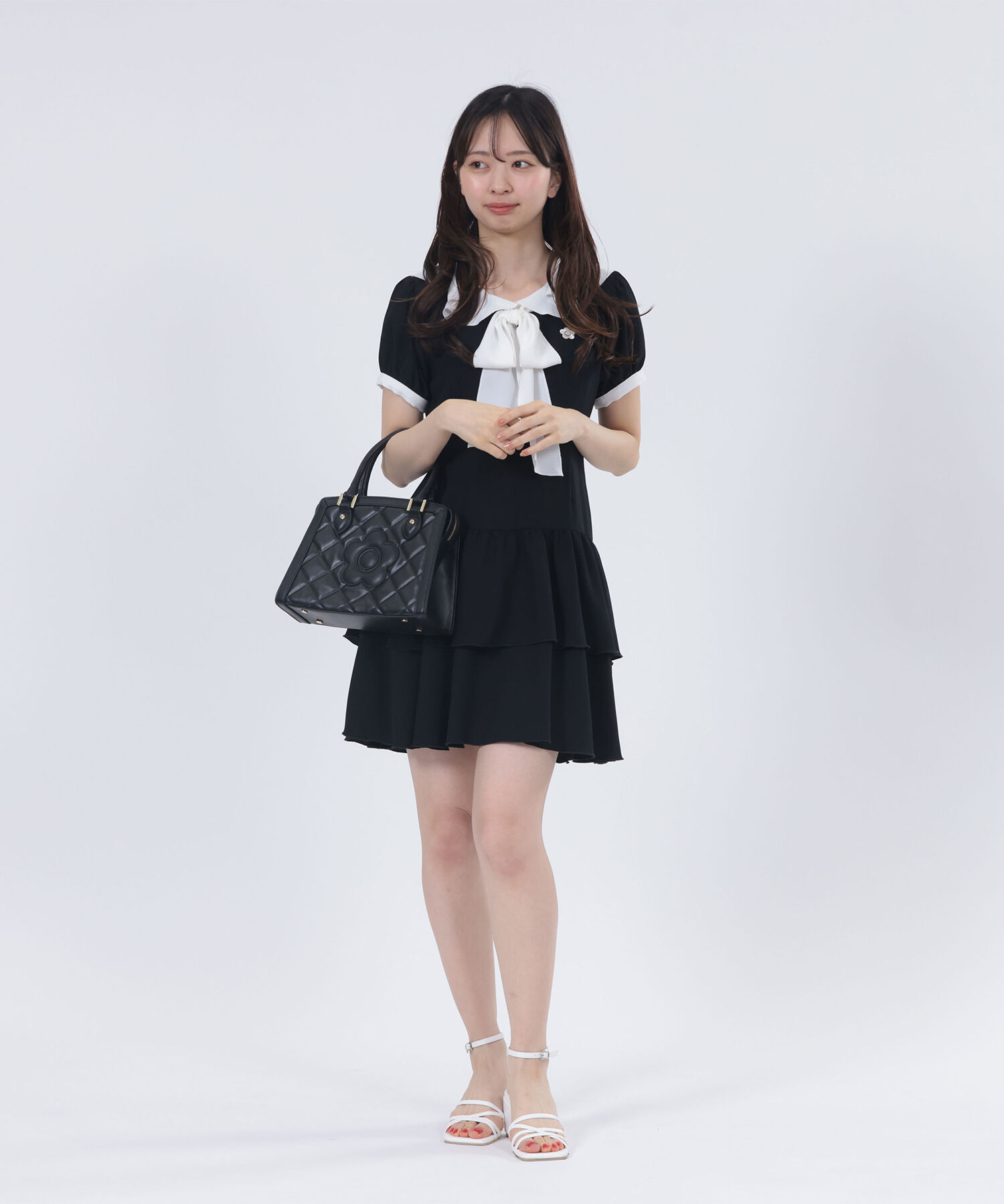 MARY QUANT「スクエアキルトデイジーパッチ 2WAYトート」|トートバッグ|